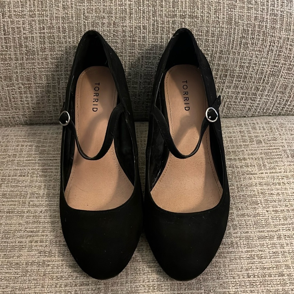 Torrid Black Suede Mary Jane Heel